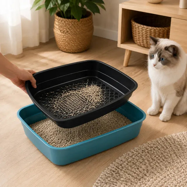 Caixa De Areia Para Gatos Coms 3 em 1