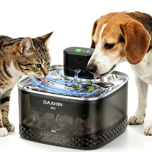 Fonte de Água Sem Fio BAAKIN WF310 com Sensor de Movimento 2L para Gatos/Cães Ideal para Lares com Vários Animais de Estimação.