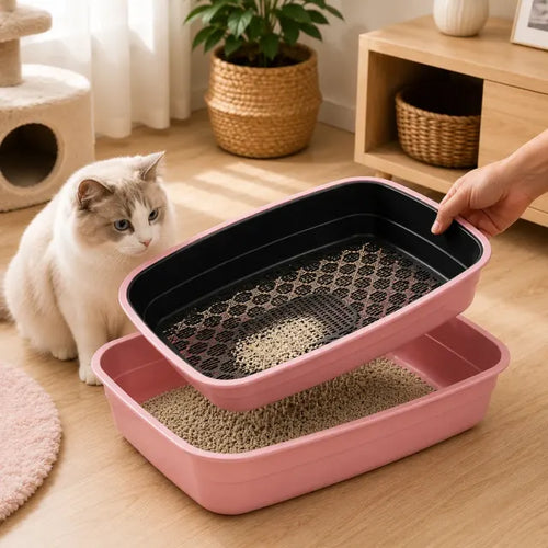 Caixa De Areia Para Gatos Coms 3 em 1