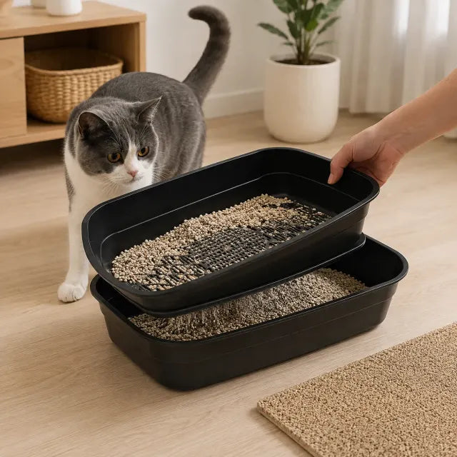 Caixa De Areia Para Gatos Coms 3 em 1